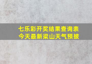 七乐彩开奖结果查询表 今天最新梁山天气预披